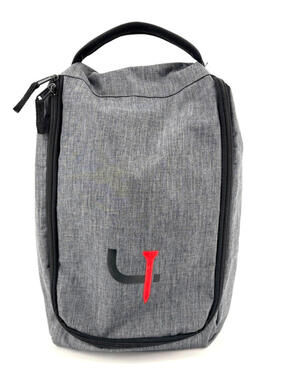 Short Par 4 Golf Shoe Travel Bag Gray Zip Around Vented Top Handle